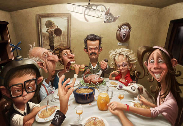 family affair humor funny photoshop painting inspiration design art