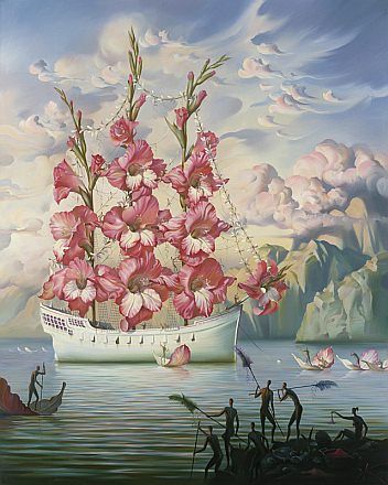 flower ship surrealism art painting famous