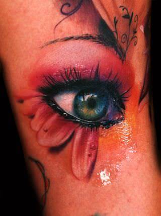 amazing incredible tattoo design idea photorealstic woman eye