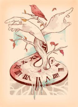 time-clock-hands-bird-illustration-tattoo-design-art