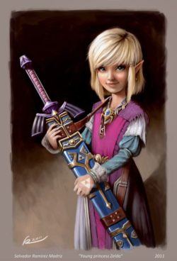 final fantasy game character design cute girl huge sword anime manga digital art