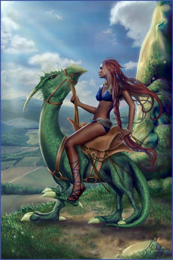 marta dahlig fantasy dragon rider girl woman art photoshop digital painting