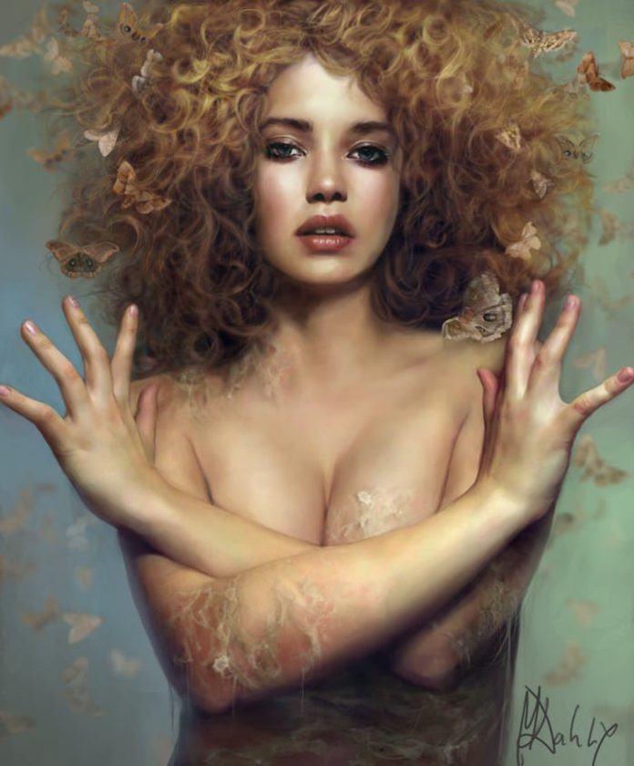 marta dahlig mother nature woman nude digital painting photoshop art portrait