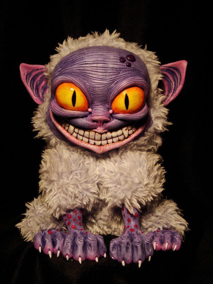 meow evil cat design fluffy monster creature character design artisan doll
