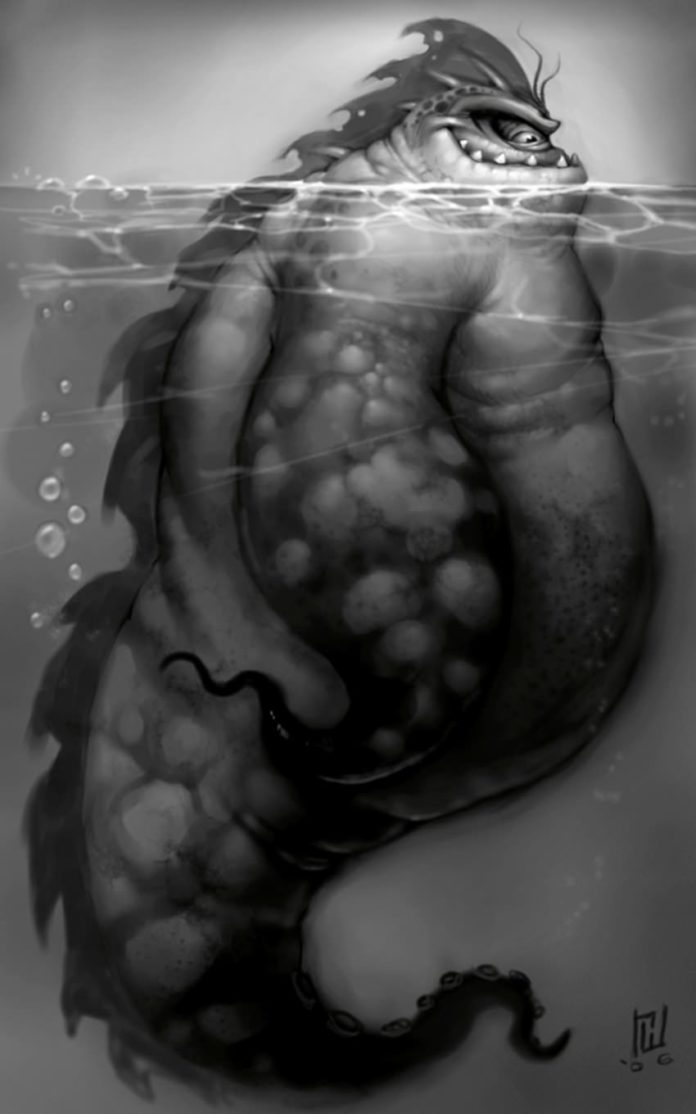 ryan wood funny photoshop water monster creature beast humor digital art painting