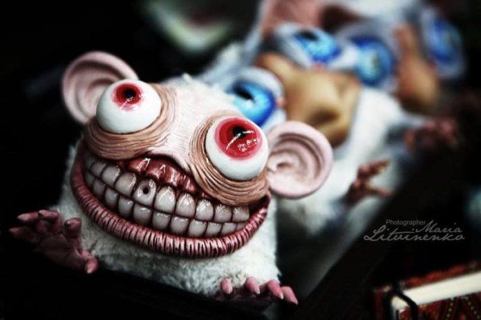 toothy grin mouse creature character monster artisan craft doll design model