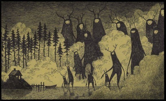 coming to get you monsters creatures post it note art drawing illustration don john kenn
