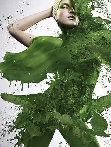 iain crawford photography model woman girl paint color splash clothing fashion design