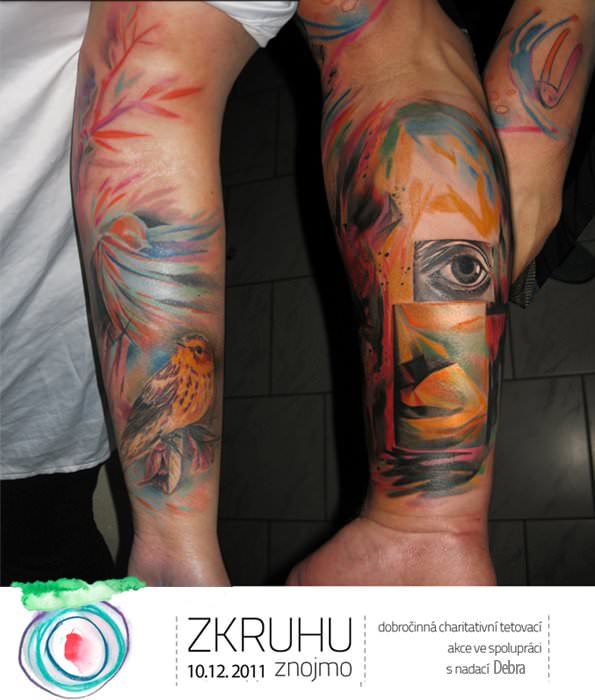 Tattoo artist Ondrash creates an unusual and artistic portrait tattoo