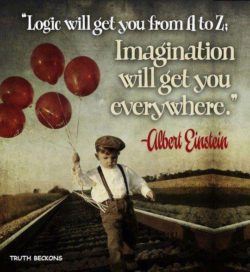 Logic a to b imagination everywhere einstein quote cute fun life advice inspiration motivation