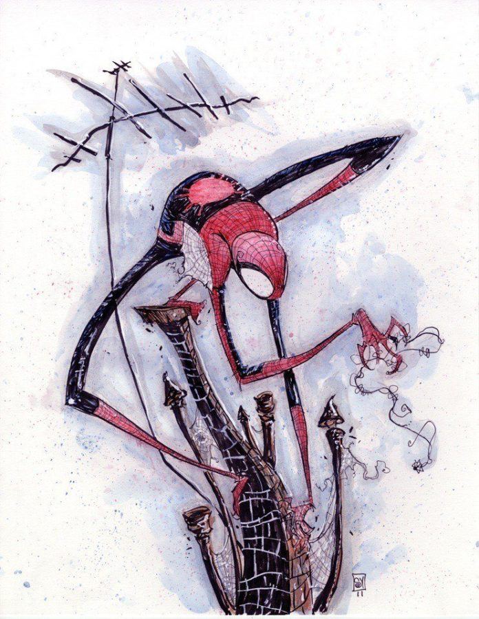 skottie young spider man illustration comic book hero weird character design fan art
