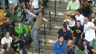 This Celtics fan got up and danced to his favorite Bon Jovi track, injecting his energy into the crowd and getting other sports fans involved