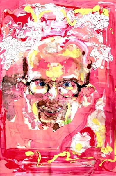 A self-portrait on drugs by Brian Lewis Saunders while under the influence of crystal meth