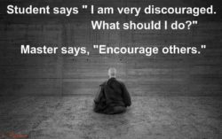 An inspirational picture quote about encouraging others to inspire and encourage yourself