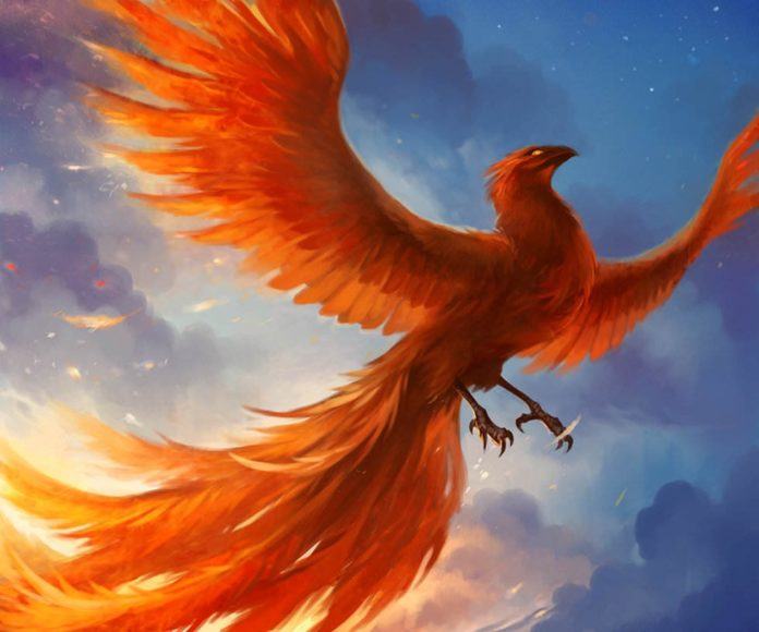 Beautiful phoenix designed in Photoshop by digital fantasy artist Sandara
