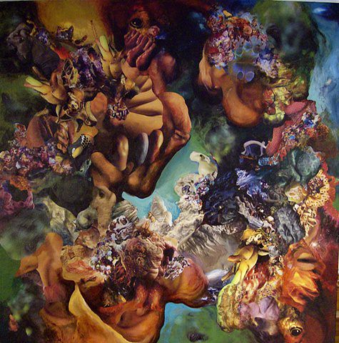 A psychedelic surrealist painting by Robert Treece that celebrates the freedom of formlessness