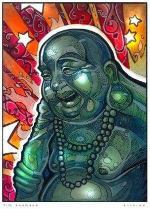Buddha gets a makeover in this pop art illustration by Tim Shumate