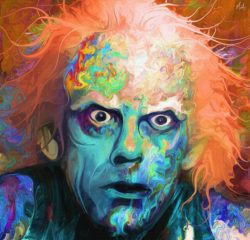 Doc from Back to the Future gets a colorful makeover in this fan art painting by Nicky Barkla