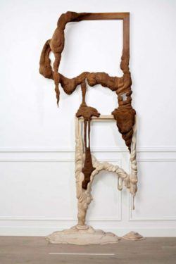 French artists Bonsoir Paris sculpt melting wooden picture frames to create 3D surrealist art