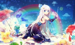 In todays weather, rainbows, cute manga girls and star shine. Photoshop art by Namie-kun