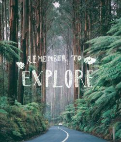 An inspirational picture quote reminding people that it valuable to explore in life