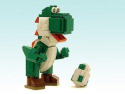 Yoshi from the Mario Bros video game series gets a new life in this lego brick sculpture by Legohaulic