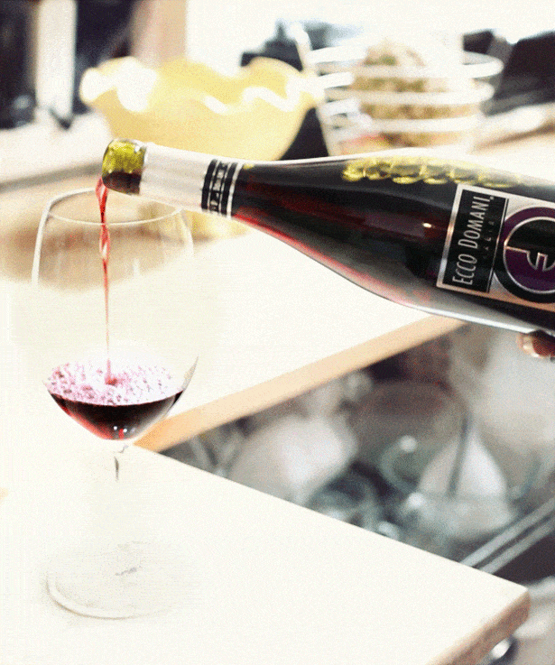 A bottomless glass of wine is poured in this animated food GIF by Cinemagraphs