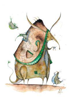 Abstract armadillos are the subject of this humorous illustration by Daniel Montero Galan