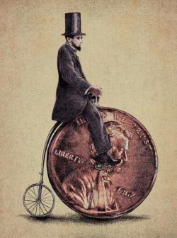 Eric Fan combined antique illustration styles with surrealist imagery to create this hipster art work