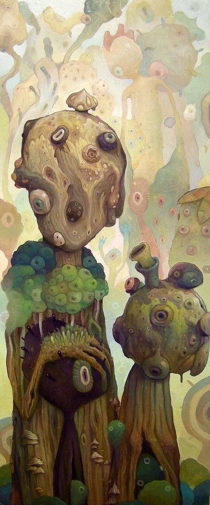This cute and creepy surrealist illustration by Dhear One combines biological elements with alien ideas