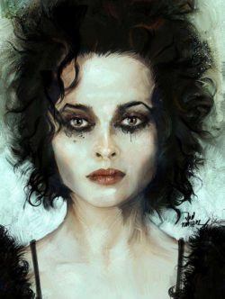 Vlad Rodriguez paints a fan art portrait of Helena Bonham Carter in the popular movie Fight Club