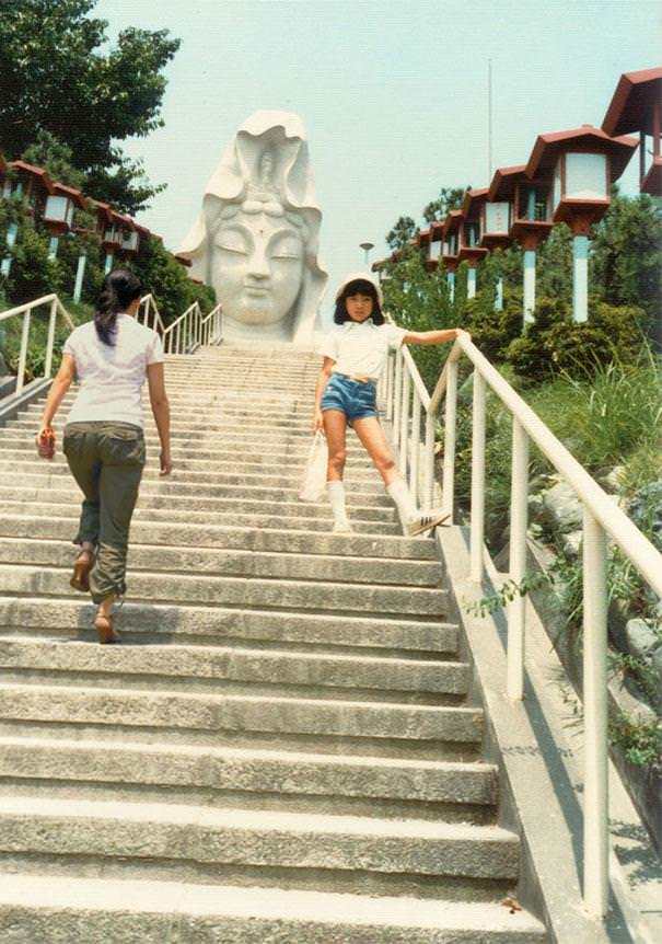 Adult and child versions of Chino Otsuka appear together in this unusual and intriguing art work