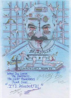 This self protrait drawn by Charles Bronson reveals both the violent and philosophical sides of his personality