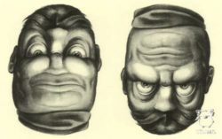 Contempt or rage? Rex whistler illustrates two emotions on the same face