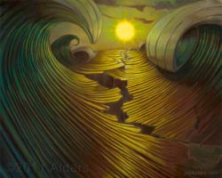 Jay Alders paints a desert rising up as ocean waves