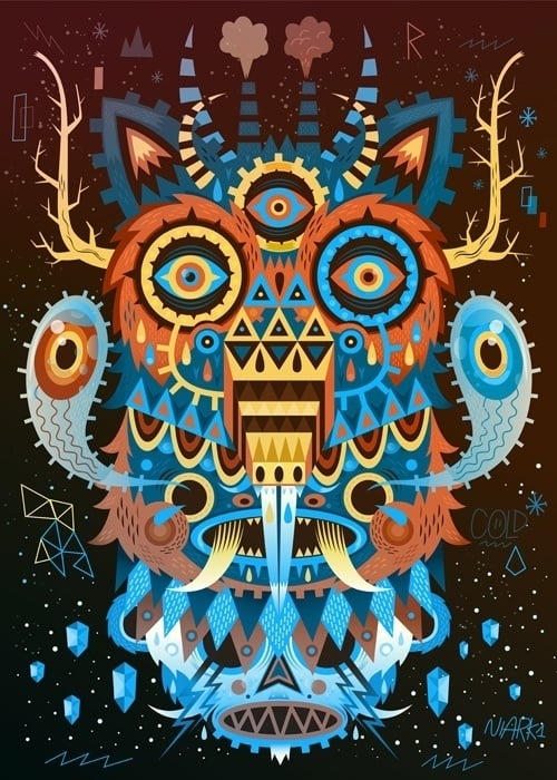 Nordic animals are the subjects of this wacky totem pole illustration by Niark1